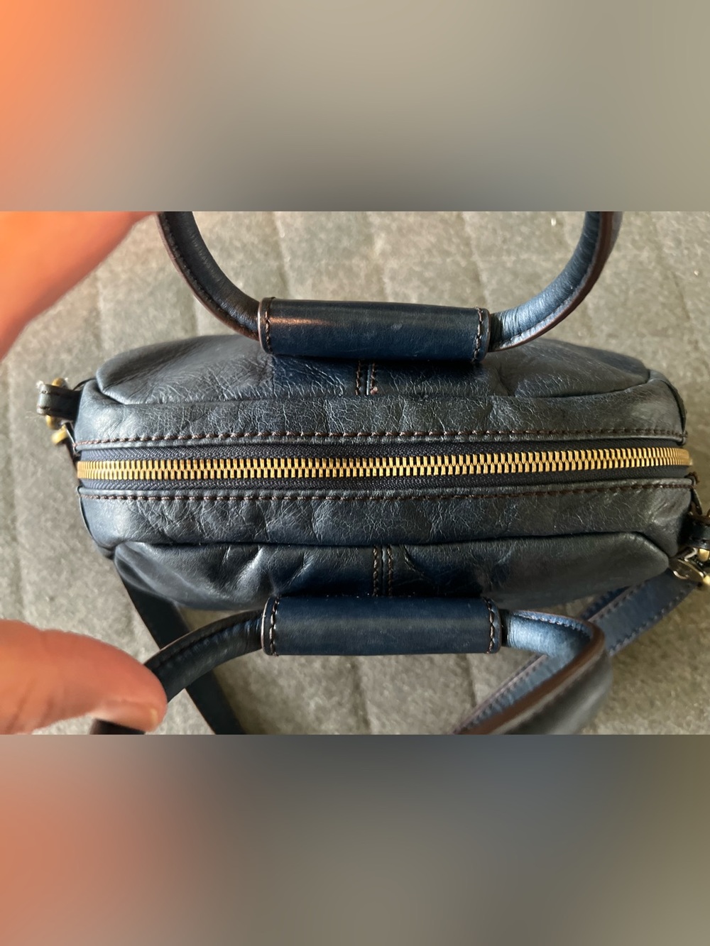 HOBO Shelia Blue Leather Mini Satchel Excellent Condition - Picture 12 of 14